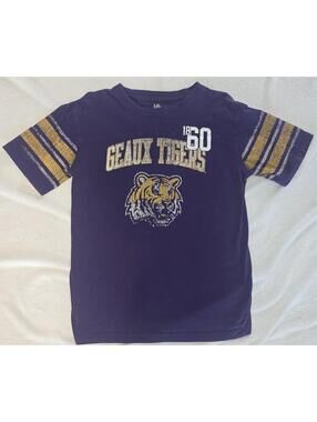 Geaux Tigers Purple Graphic T-Shirt Medium